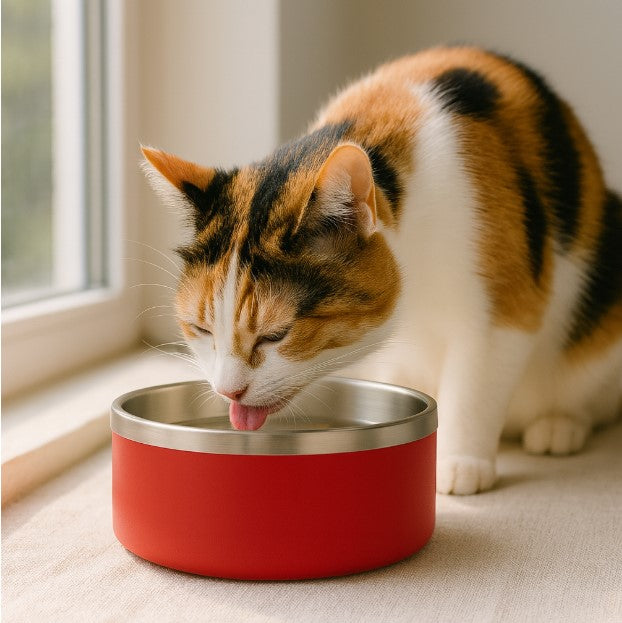 Stainless Steel Pet Bowl for Dogs and Cats — Non-Slip Base, Modern Stand | Cleaner Feeding