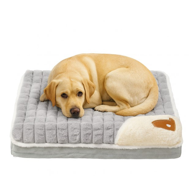 Dog sleeping on silver-gray Washable pet mat - multiple sizes, fits in dog crates